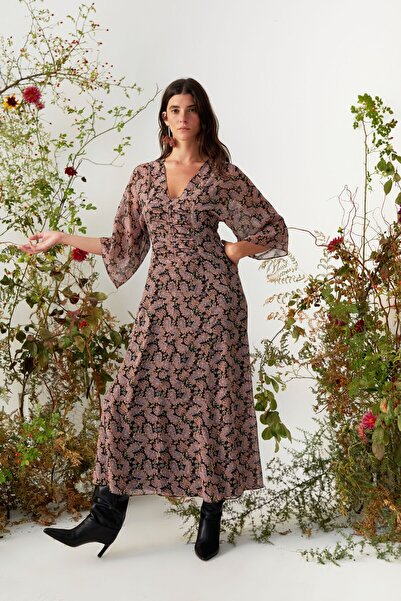 NEWRULES Desenli Şifon Elbise