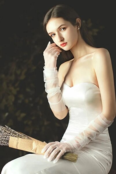 Hobigram Весільний весільний виріб Білі прозорі рукавички Рукавички для нареченої/весільні рукавички – Рукавички, стильний дизайн