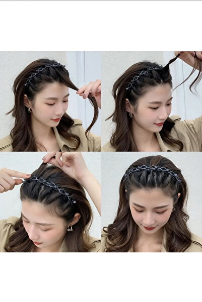 Tahtakaledeyim Siyah Renk Saç Bükücü Taç Saç Bandı, Kadın Saç Tacı