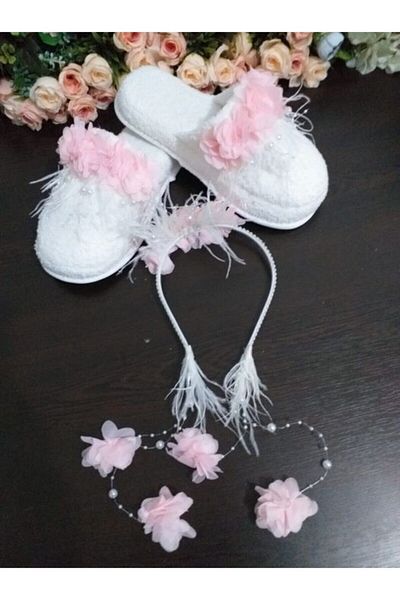 Hobigram Lohsa Sets Maternity Slippers and Crown Baby Booties and Bandana Set – Maternity Set, Stylish Design – Maternity
