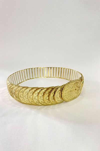Hobigram Handmade Belt Gold Color Elastic Belt – Special Design, Accessory, Quality Production, Eye-Catching Style