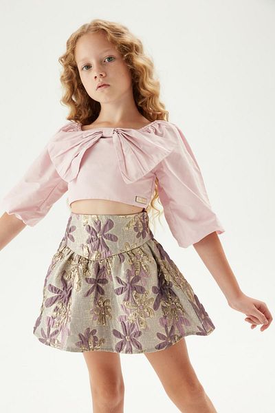 Tyess تنورة بناتي منقوشة من Bg Store 23fw0tj4313