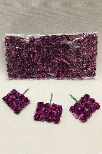 Hobigram Τεχνητό λουλούδι Plum Paper Rose Flower 1 Πακέτο 144 τεμαχίων – Τεχνητό & Ξηρό Λουλούδι, Κομψό Σχέδιο, Γυναικείο Αξεσουάρ