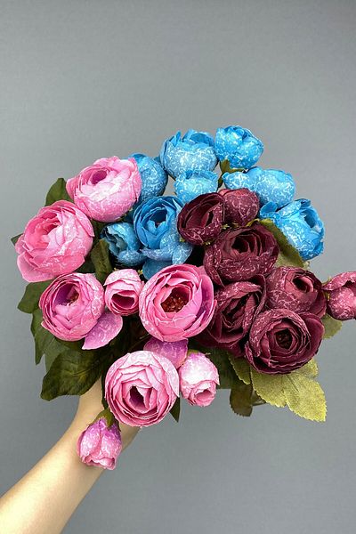 Hobigram Τεχνητό λουλούδι Μικτό Eren Rose Peony Flower Bouquet 3 τεμαχίων – Τεχνητό & Ξηρό Λουλούδι, Κομψό Σχέδιο – Τεχνητό