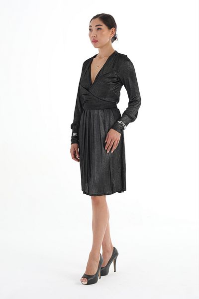 Balizza BLZ-KRUVAZE COLLAR SLEEVE CUFFS STONE EMBROIDERED DRESS