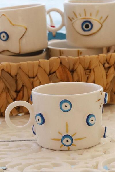 M'art Home Glaze Gold Handmade Double Cup