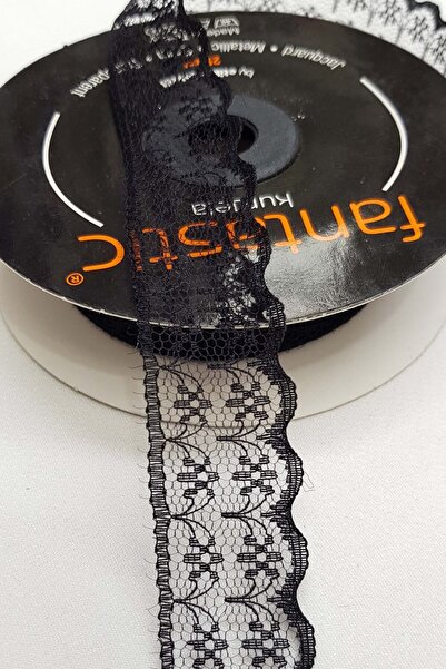 Hobigram Dantel Çeşitleri Siyah Tek Taraflı Dantel 2,5 cm