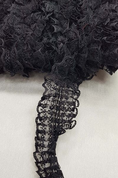 Hobigram Types of Lace Black Double Sided Lace Ruffle 4 cm – Lace, Stylish Design, Women's Accessory