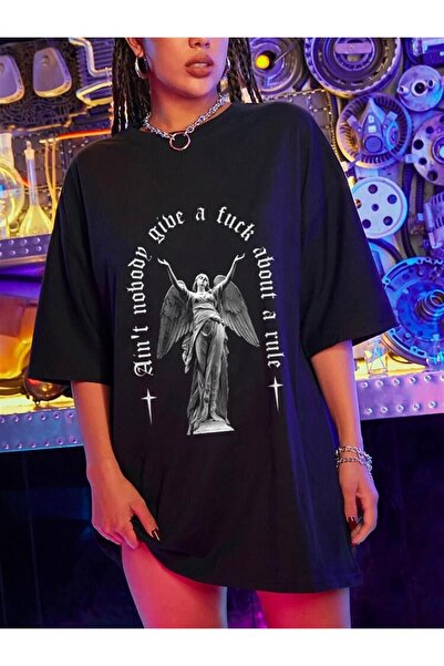 Violon Μπλουζάκι Street Style Art Pattern Μαύρο Unisex Oversize