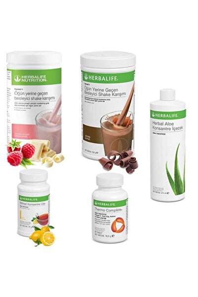 Herbalife Ahududu Shake 1 + Çikolata Shake 1 + Çay Limon +Aloe Vera + Thermo ...