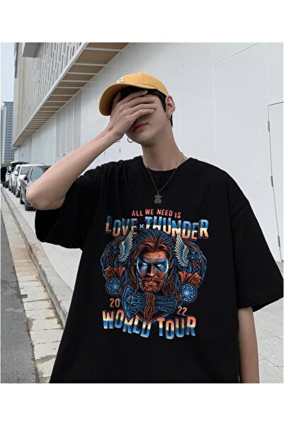 Violon Thor Love Thunder Μαύρο μπλουζάκι Unisex Oversize