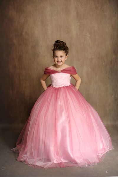 black white wedding Rochie de seară prințesă pufoasă pentru fetiță, cu broșă roz și guler