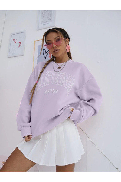 Revasser Unisex Erkek/Kadın California Renkli Özel Baskılı Oversize Bisiklet ...