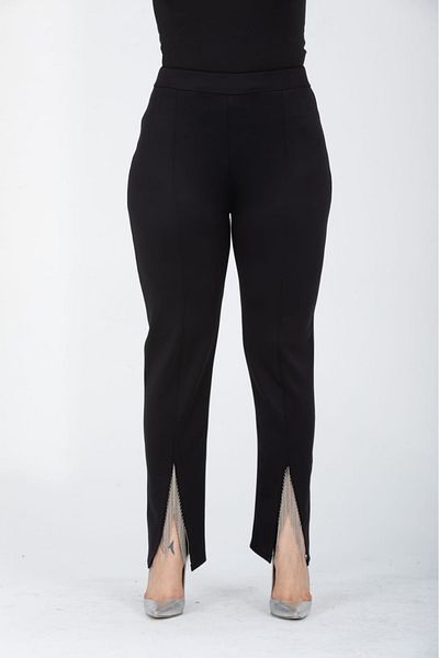 Esina Pantaloni pentru femei Diver / Scuba Fabric până la gleznă, cu franjuri cu lanț
