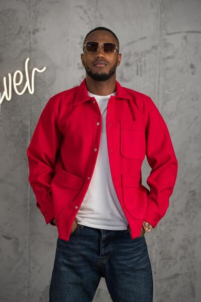 AKÇAYLAR Snap Fastening Regular Fit Bag Pocket Unlined Men's Sports Fleece Shirt