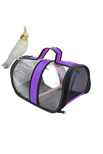 AlaPet Sultan Papağanı Taşıma Çantası (tünekli) Royal Capitano Mor Kuş Taşıma Çantası (30cmx22cmx21cm)