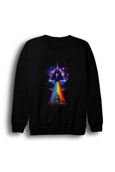 fame-stoned Суитшърт с щампа Black Pink Floyd