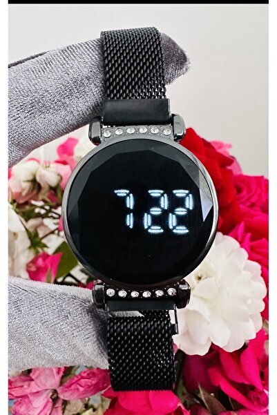 Spectrum Taşlı Mıknatıslı Siyah Dokunmatik Kadın Kol Saati