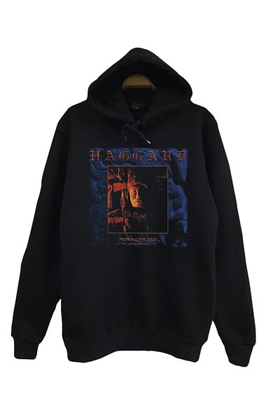 fame-stoned Φούτερ με στάμπα Haggard Unisex 100% βαμβακερή μαύρη κουκούλα