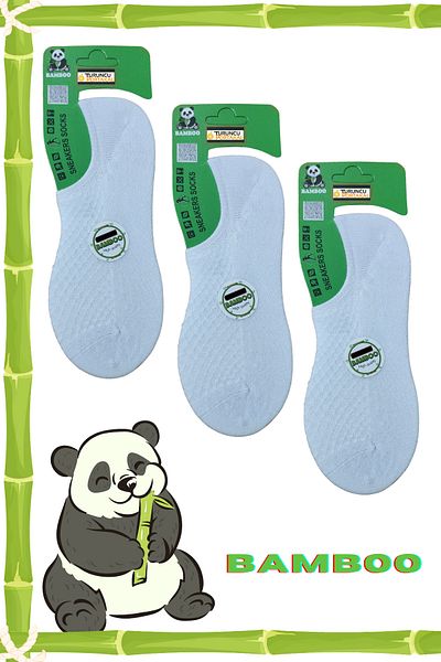 Limon Socks Bamboo Invisible Sneakers Seamless Women's Socks (3 Pairs) Plain Short Quality Socks
