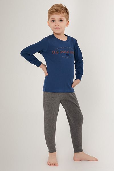 U.S. Polo Assn. BAZA. Polo Assn. Costum de pijama cu mânecă lungă pentru băiat strălucitor
