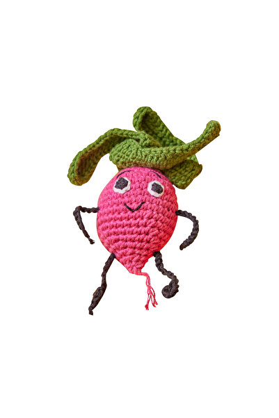 FOKUR FOKUR MUTFAK Organik El Yapımı Örgü Oyuncak Turp 1 Adet