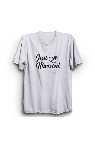 fame-stoned Just Married Married Printed Tshirt