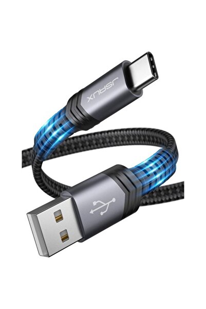 jsaux Premium Cc0008 3 Amper Qc 60 Watt 2 M Type-c Hızlı Şarj Ve Data Aktarım Kablosu Cc0008 Ip15 Uyumlu