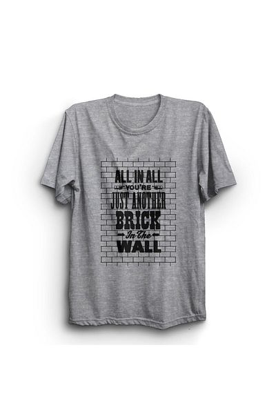 fame-stoned Μπλουζάκι με στάμπα Pink Floyd Unisex 100% Cotton Grey