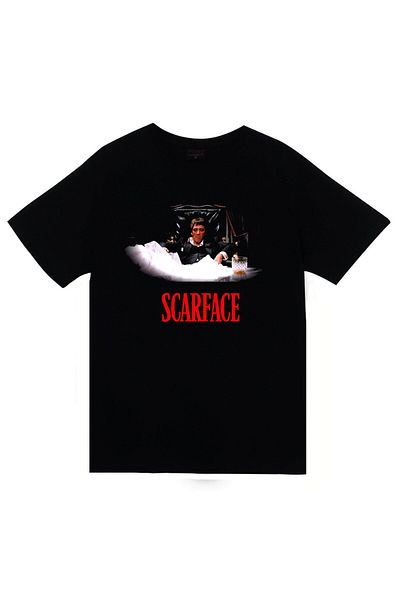 fame-stoned Унисекс тениска с щампа на Scarface Tony Montana, 100% памучна, черна