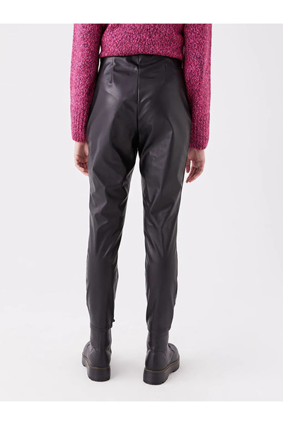 LC Waikiki Lcw Casual Slim Fit Women's Leather Look Pants