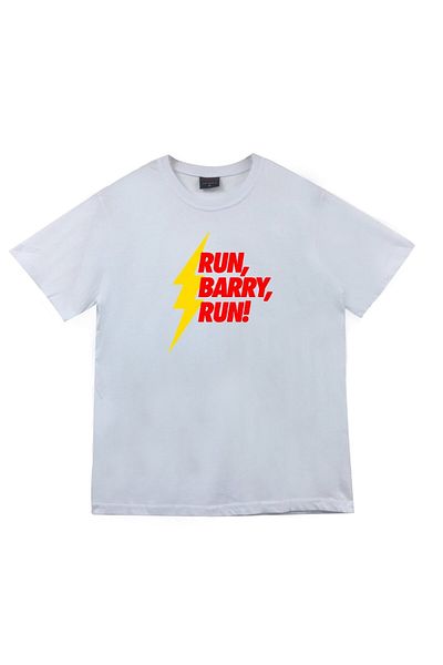 fame-stoned Μπλουζάκι με στάμπα Unisex White Run Barry Run