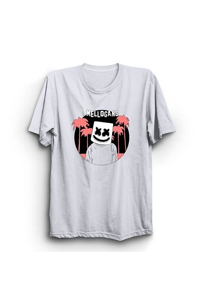 fame-stoned Hellogang Printed Unisex 100% βαμβακερό λευκό μπλουζάκι