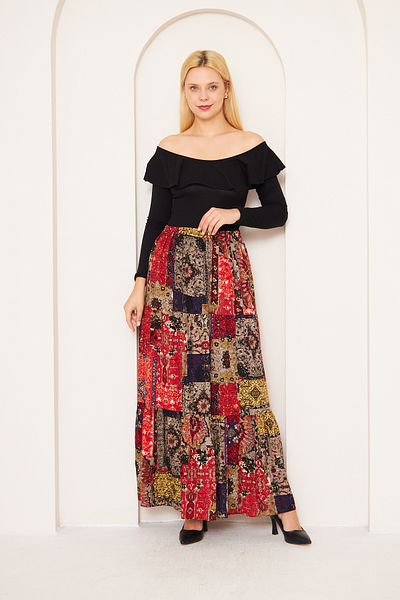comstar LAYERS Patterned Viscose Skirt, Viscose Skirt, LONG Skirt, Hijab Skirt, Daily Skirt, Long Skirt