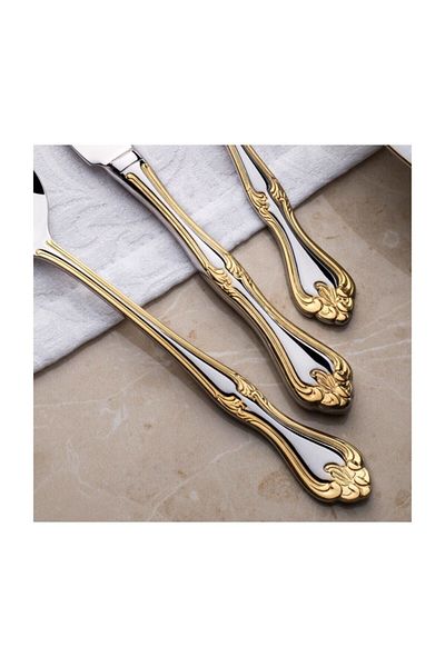 Nehir Lalezar Gold Cake Dessert Knife 12 Pcs Cake Dessert Knife