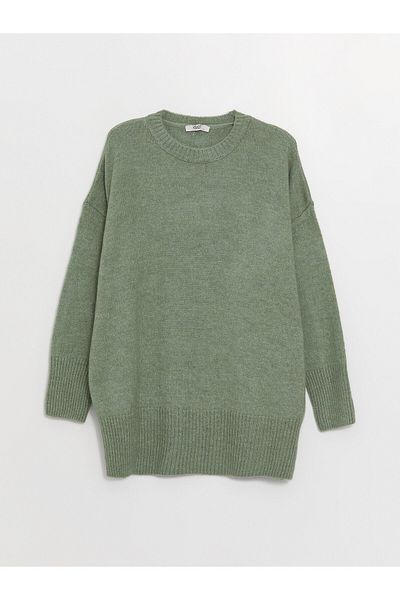 LC Waikiki Crew Neck Plain Long Sleeve Oversize Women's Knitwear Sweater