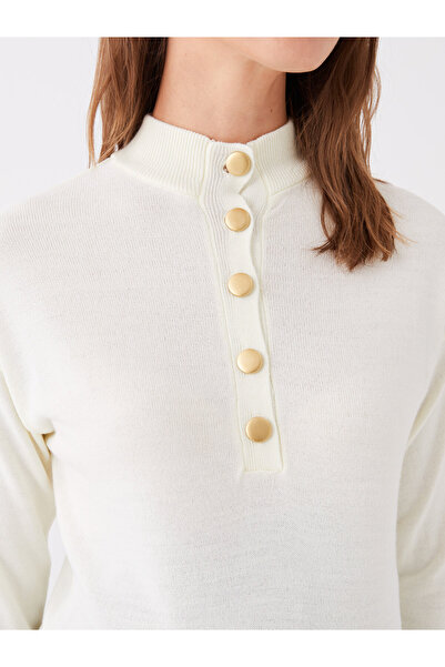 LC Waikiki Yarım Balıkçı Yaka Düz Uzun Kollu Hamile Triko Tunik