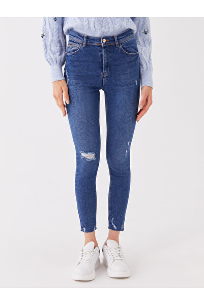 LC Waikiki Pantaloni de damă super blugi cu talie înaltă