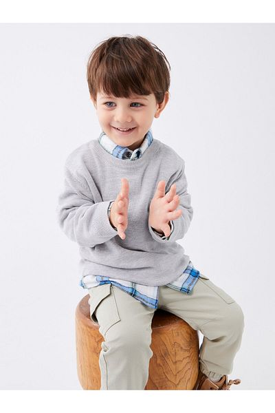 LC Waikiki Crew Neck Long Sleeve Knitwear Sweater for Baby Boy
