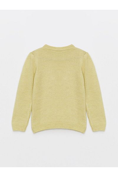 LC Waikiki Patterned Crew Neck Long Sleeve Girls' Knitwear Sweater