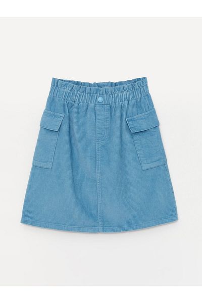 LC Waikiki LCW Kids Fusta de bază din catifea pentru fetiță cu talie elastică
