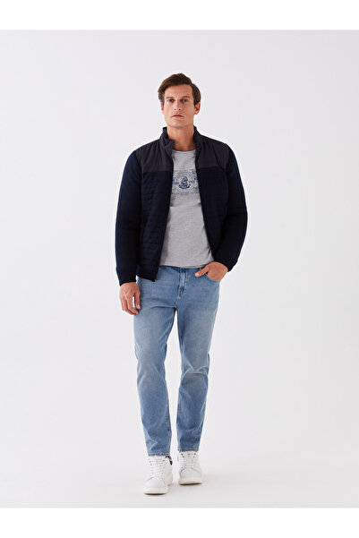 LC Waikiki Herren-Strickjacke – Standardgröße, Stehkragen