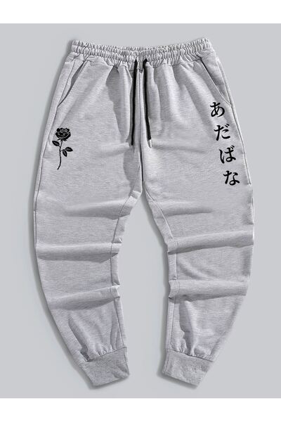 Adrift Guys Letter Floral Graphic Drawstring Eşofman Altı