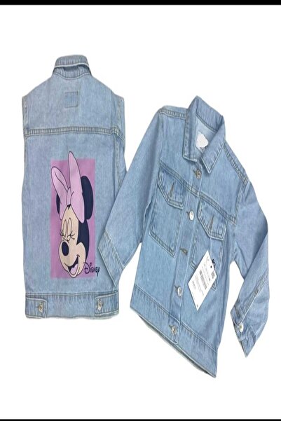 Bambam Τζιν μπουφάν για κορίτσι με στάμπα στην πλάτη της Minnie Mause