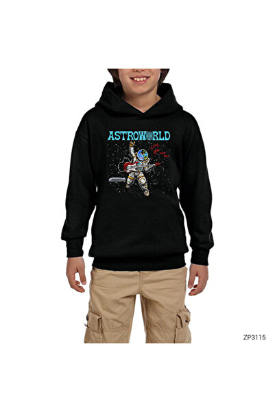 Anonim Moda Hanorac cu glugă pentru copii Travis Scott 2019 Space Black