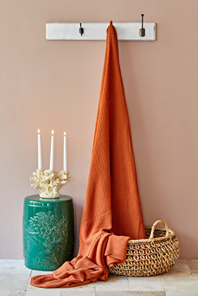 Karaca Home Back To Basic Kiremit Çift Kişilik Örgü Battaniye