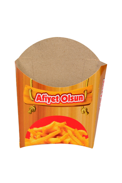 Miyo Ambalaj Patates Cips Kutusu 3000'li Paket | 11x12 cm Krome Karton Baskıl...
