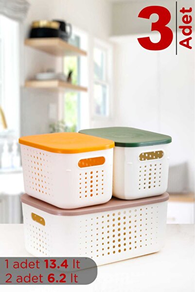 HOMENIVA 3 Adet Bubble Kapaklı Raf Düzenleyici – 2 Adet 6.2 LT 1 Adet 13.4 LT...