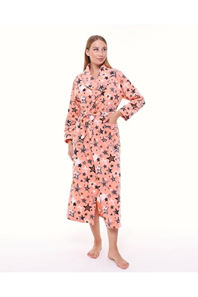 LİKAPA Φλις φόρεμα Likapa Long Shawl Collar Fleece 226