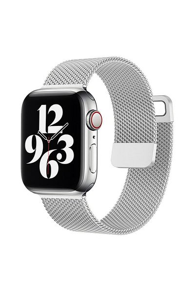 Alstrap حزام ميلانو شبكي معدني متوافق مع Apple Watch Series 2/3/4/5/6/7/8/se 38mm-40mm-41mm